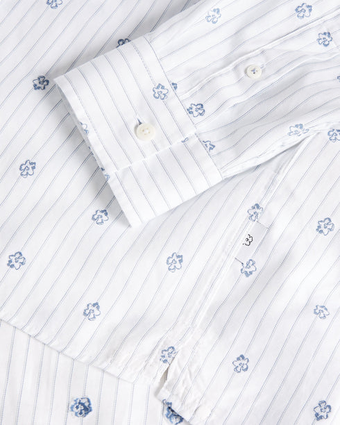 <P>Ls Stripe Flower Coupe Shirt</P>